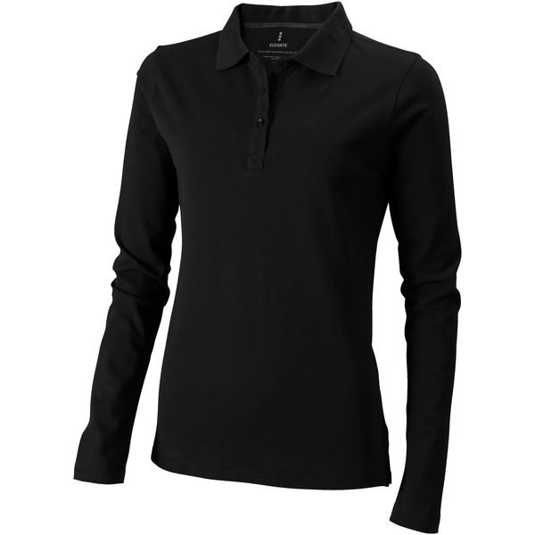 Polo personnalisé manches longues pour femmes Oakville Noir