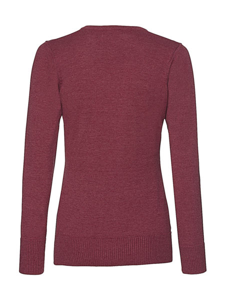 Pullover femme col v publicitaire | Urdaneta Cranberry Marl