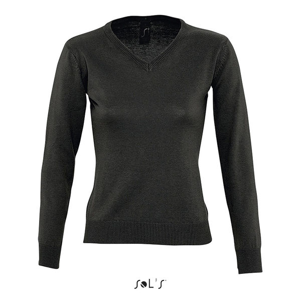 Pull personnalisé col v femme | Galaxy Women Noir