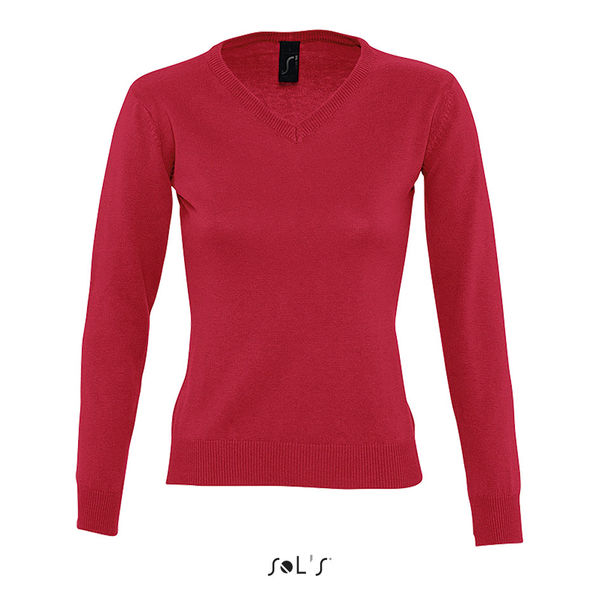 Pull personnalisé col v femme | Galaxy Women Rouge