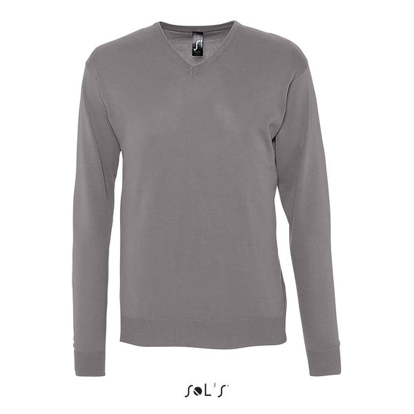 Pull publicitaire col v homme | Galaxy Men Gris moyen