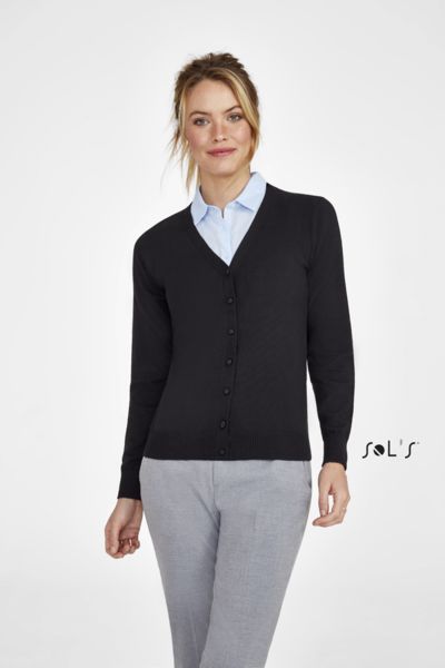 Gilet personnalisé femme boutonné col v | Golden Women