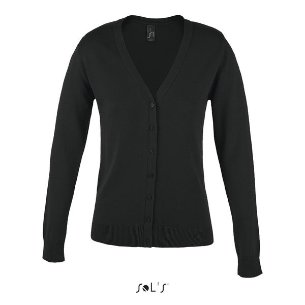 Gilet personnalisé femme boutonné col v | Golden Women Noir