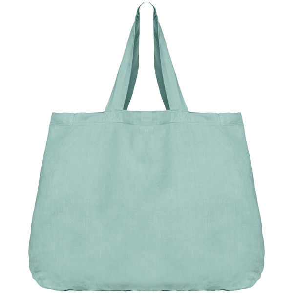 Sac shopping en lin  Jade green