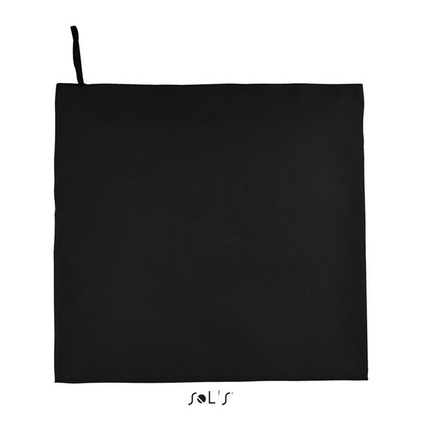 Serviette publicitaire microfibre | Atoll 100 Noir