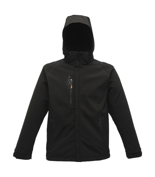 Softshell publicitaire manches longues avec capuche raglan | Repeller Lined Black