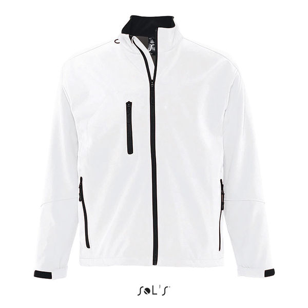 Veste publicitaire homme zippée softshell | Relax Blanc