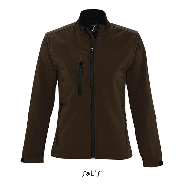 Veste publicitaire femme zippée softshell | Roxy Chocolat foncé