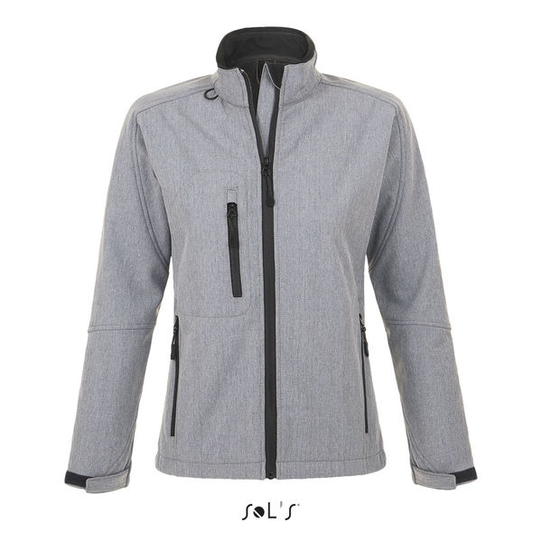 Veste publicitaire femme zippée softshell | Roxy Gris chiné