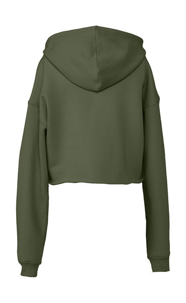 Sweat-shirt crop à capuche personnalisé | Caph Military Green