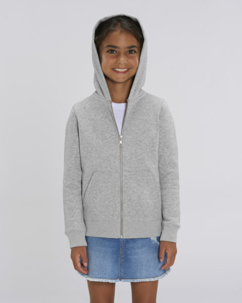 Sweat-shirt zippé capuche iconique enfant | Mini Runner Heather Grey