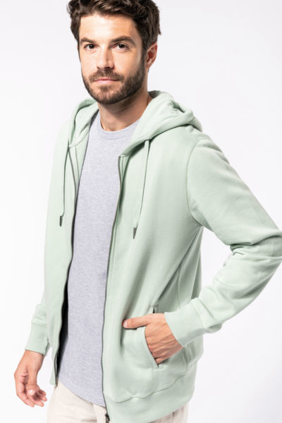 Sweat-shirt zippé écoresponsable publicitaire | French Terry Oxford Grey