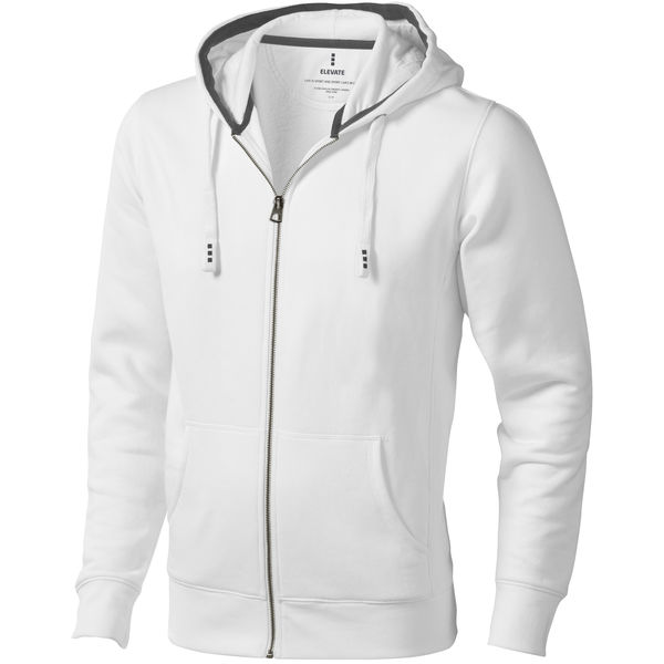 Sweater personnalisé capuche full zip Arora Blanc