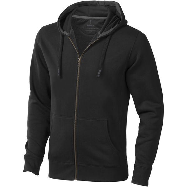 Sweater personnalisé capuche full zip Arora Noir