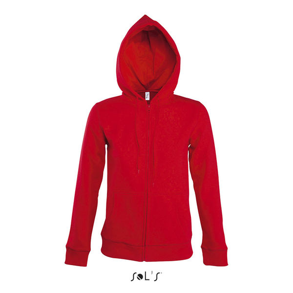 Veste personnalisée zippée femme à capuche doublée | Seven Women Rouge