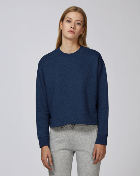 Sweat-shirt court femme | Stella Realizes Black Heather Blue