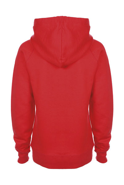 Sweatshirt personnalisé femme manches longues avec capuche | Raglan Hoodie Fire Red