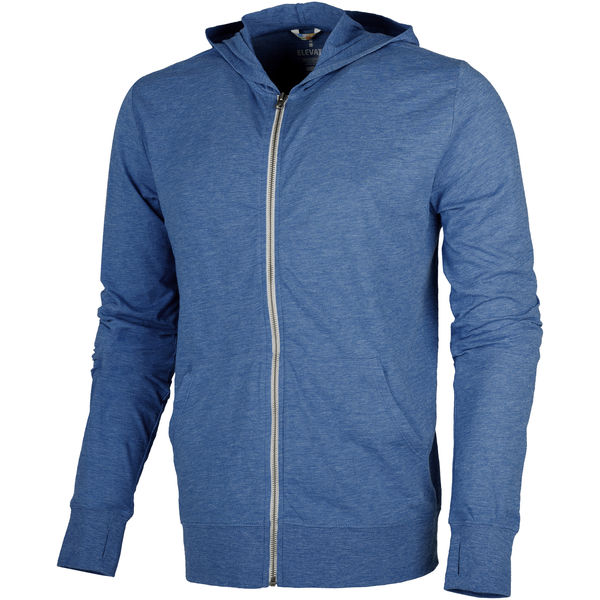 Sweater publicitaire capuche full zip Garner Bleu