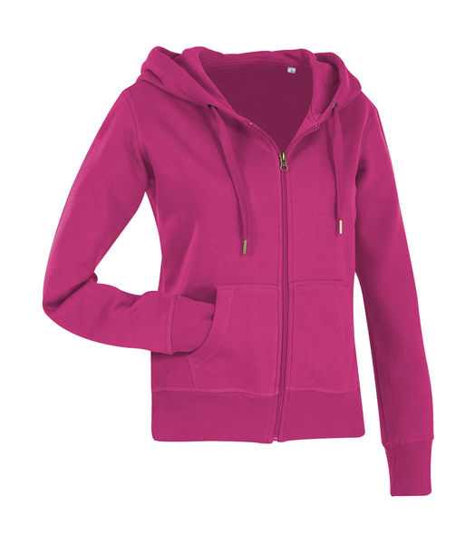 Sweatshirt publicitaire femme manches longues avec capuche | Active Sweatjacket Women Deep Berry