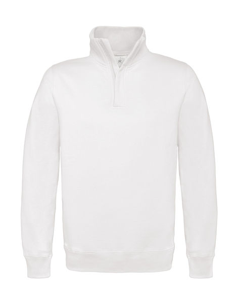 Sweatshirt publicitaire manches longues | ID.004 Cotton Rich 1 4 Zip Sweat White