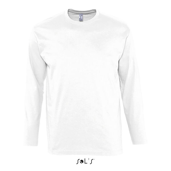 Tee-shirt personnalisé homme col rond manches longues | Monarch Blanc