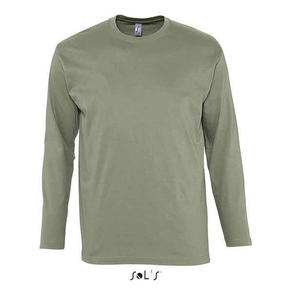 Tee-shirt personnalisé homme col rond manches longues | Monarch Kaki