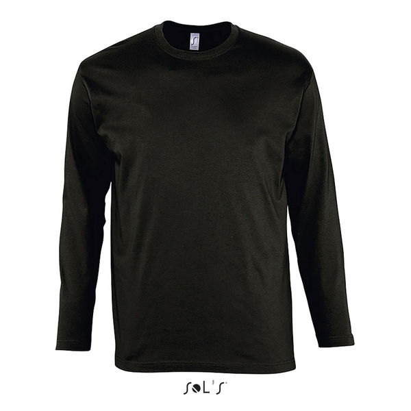 Tee-shirt personnalisé homme col rond manches longues | Monarch Noir profond