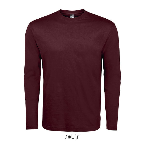 Tee-shirt personnalisé homme col rond manches longues | Monarch Oxblood