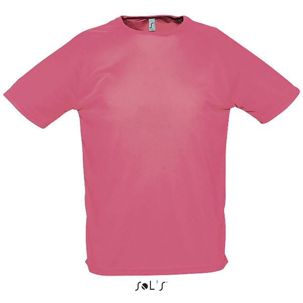 Tee-shirt publicitaire manches raglan | Sporty Corail fluo