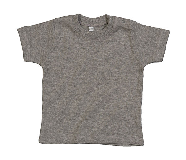T-shirt publicitaire bébés avec manches courtes | Weaver Heather Grey Melange Organic