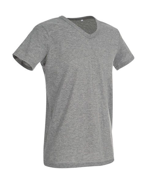 T-shirt publicitaire homme manches courtes col en v | Ben V-neck Grey Heather