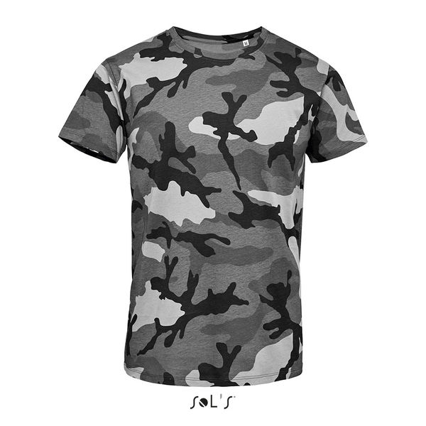 Tee-shirt personnalisé homme col rond | Camo Men Camo gris