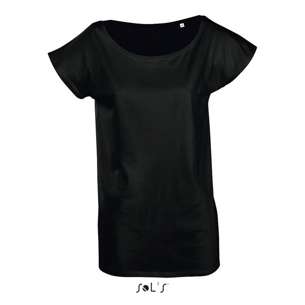 Tee-shirt publicitaire long manches kimono | Marylin Noir profond