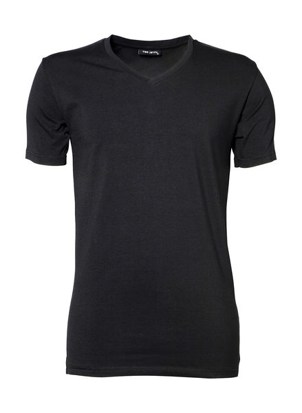 T-shirt publicitaire homme manches courtes col en v | Glesborg Black