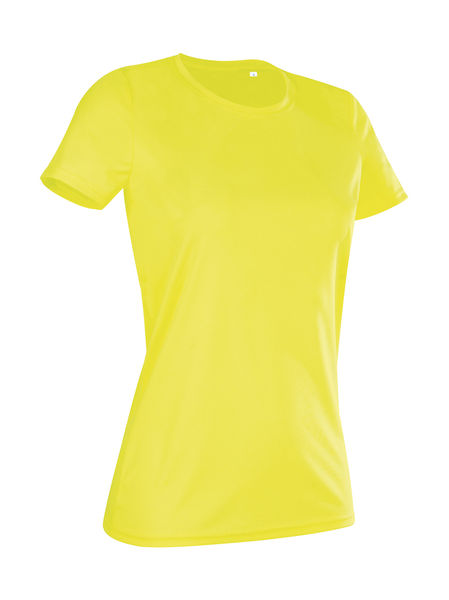 T-shirt publicitaire femme manches courtes avec détails réfléchissants | Active Sports-T Women Cyber Yellow