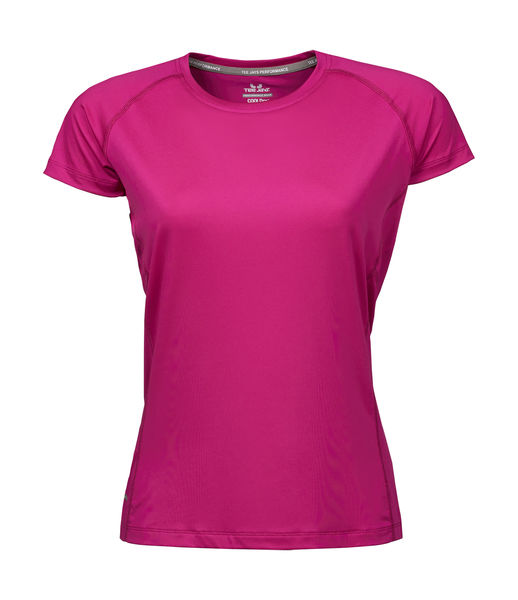 T-shirt publicitaire femme manches courtes raglan | Ansager Bright Fuchsia