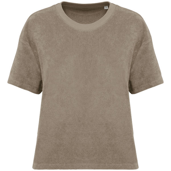 T-shirt personnalisé coton bio en éponge femme  Cream Coffee