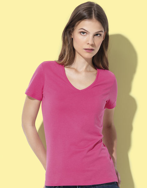 T-shirt personnalisé femme manches courtes col en v | Classic-T V-Neck Women Sweet Pink