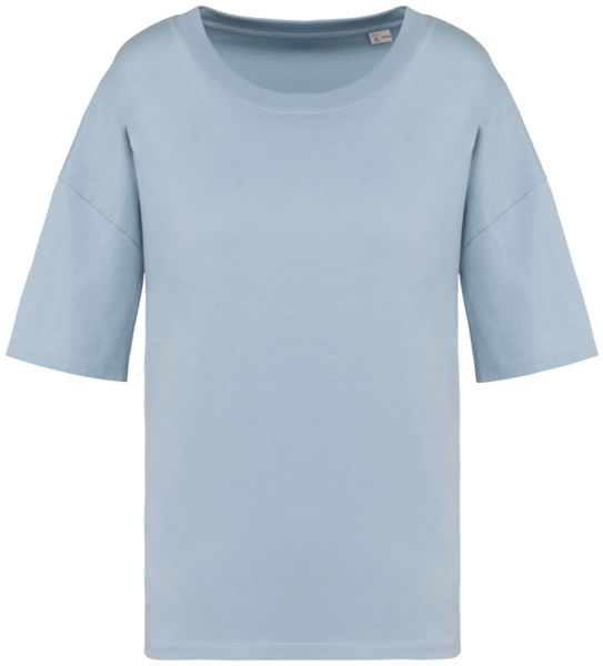 T-shirt oversize coton bio 130g femme publicitaire Aquamarine