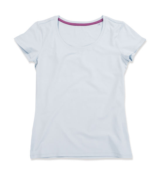 T-shirt personnalisé femme manches courtes cintré | Claire Crew Neck Powder Blue