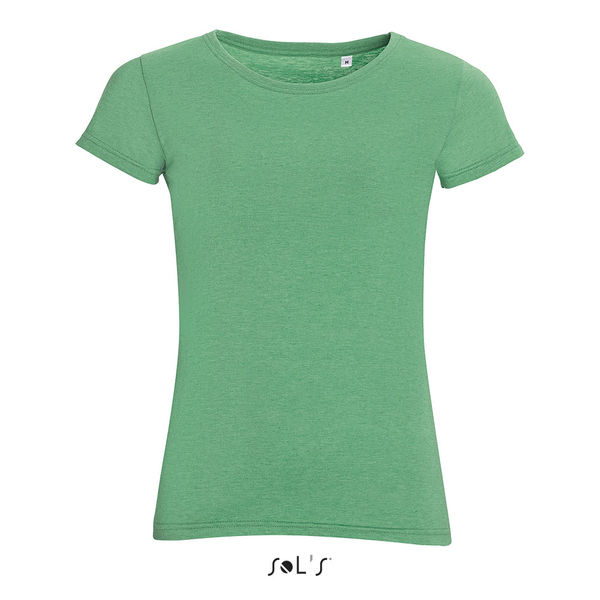 Tee-shirt publicitaire femme col rond | Mixed Women Vert chiné