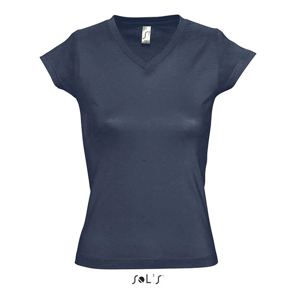 Tee-shirt publicitaire femme col V | Moon Denim