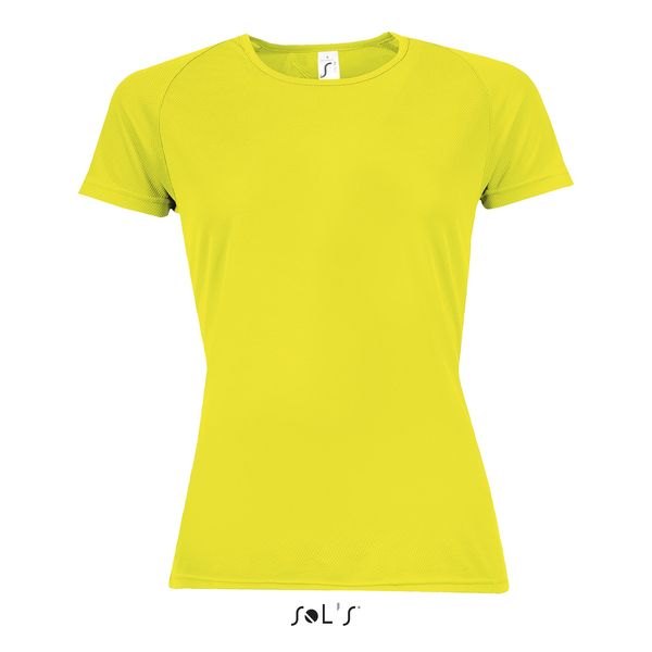 Tee-shirt publicitaire femme manches raglan | Sporty Women Jaune fluo