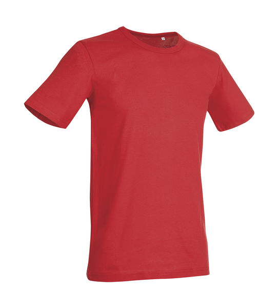T-shirt publicitaire homme manches courtes cintré | Morgan Crew Neck Crimson Red