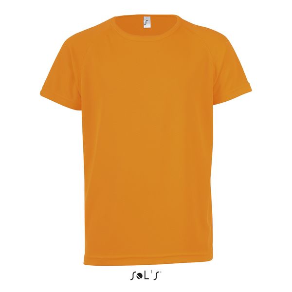 Tee-shirt publicitaire enfant manches raglan | Sporty Kids Orange fluo