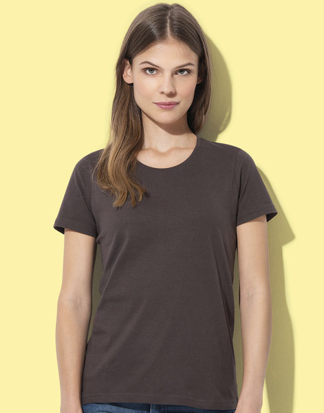T-shirt publicitaire femme manches courtes | Classic-T Crew Neck Women Dark Chocolate