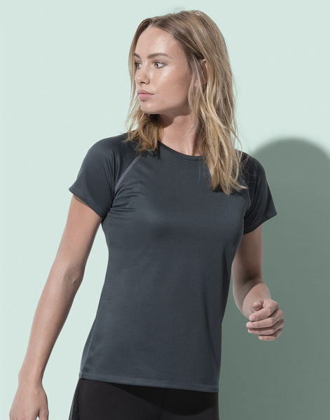 T-shirt publicitaire femme manches courtes raglan | Active Team Raglan Women Granite Grey