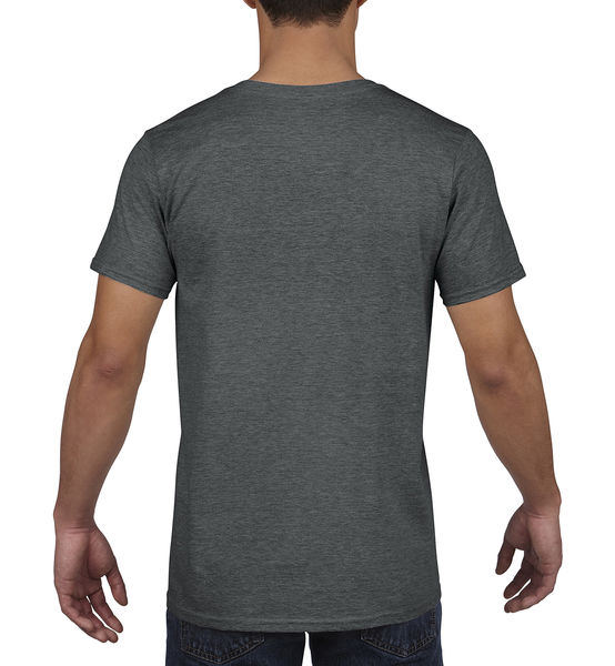 T-shirt homme col v softstyle publicitaire | Joliette Dark Heather