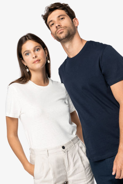 T-shirt publicitaire GOTS en coton bio et lin unisexe