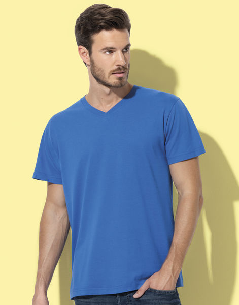 T-shirt publicitaire homme manches courtes | Classic-T V-Neck Bright Royal